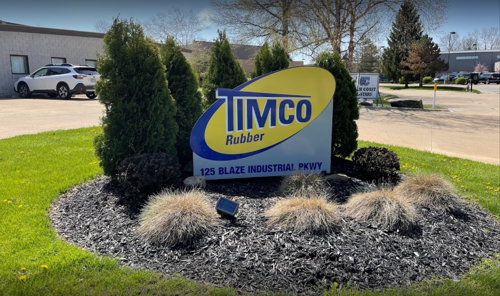 A sign in front of Timco Rubber